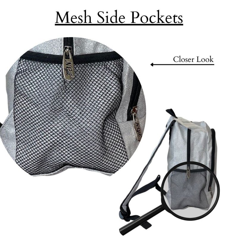 NGIL Canvas School Backpack (Glitter-Silver) - Image 4